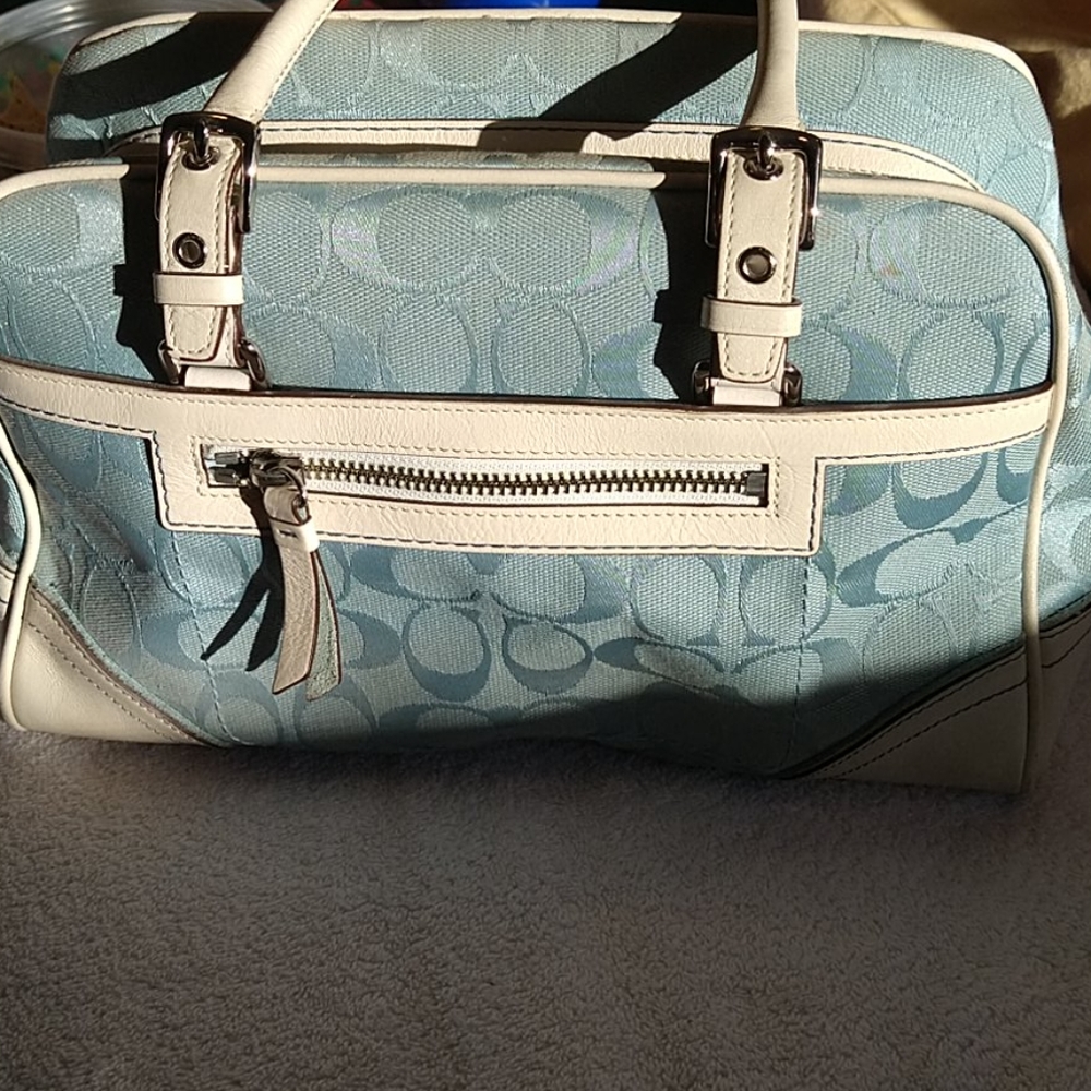 Coach baby blue with white purse